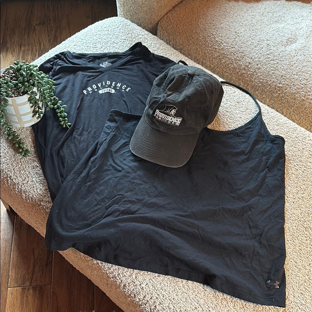 Providence College Under Armour Black Tank Top Soft Cotton Blend. Bundle